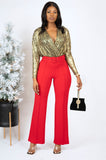 Buckle Belt High Waisted Pants