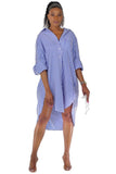 Blue oversized shirt- [Glamconic]