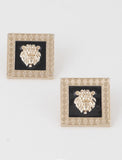 Gold Lion Frame Earrings
