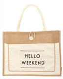 Cream Hello Weekend Tote