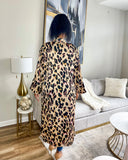 Leopard Print Open Duster Cardigan