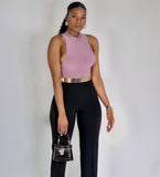 [Black Gold Chain Accent  Fedora Hat] - [Glamconic]