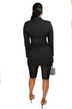 Corset Blazer And Mesh Biker Short Set